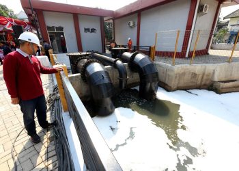 Rumah pompa yang baru diresmikan Wali Kota Surabaya Eri Cahyadi.