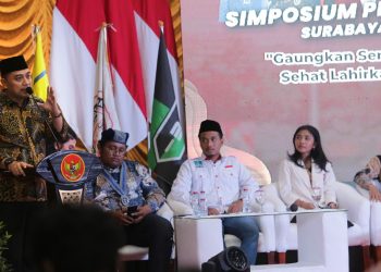 Wali Kota Surabaya Eri Cahyadi menjadi salah satu keynote speaker dalam acara Simposium Pemuda Surabaya yang digelar oleh Cipayung Plus.
