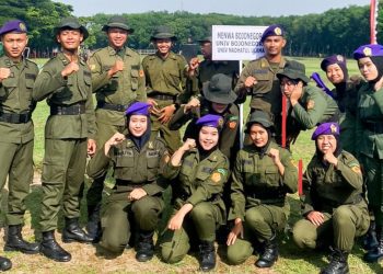 Para personel Menwa dari Kampus Universitas Bojonegoro  dan Universitas Nahdlatul Ulama Sunan Giri yang akan dikirimkan untuk mengikuti lomba ketangkasan Menwa se- Indonesia.