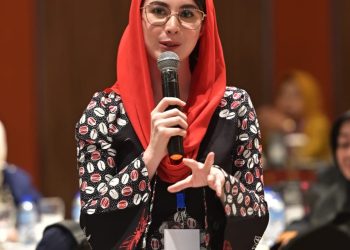 Arumi Bachsin Emil Dardak menyampaikan Hari Ikan Nasional (Harkannas) yang dilaksanakan di Lapangan Banteng banteng Jakarta, Selasa (21/11).