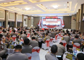 Rapat koordinasi lintas sektoral operasi Lilin semeru 2023 di Gedung Mahameru Polda Jatim.