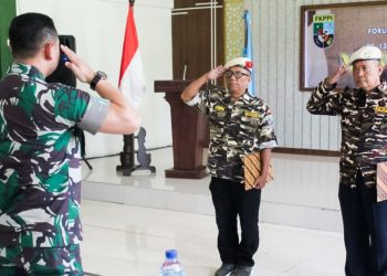 Dandim 0813 Bojonegoro Letkol Czi Arief Rochman Hakim saat menghadiri Muscab dan pelantikan pengurus cabang Keluarga Besar FKPPI Bojonegoro masa bhakti 2023-2028.