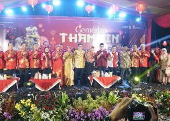 Perayaan Imlek dan Cap Go Meh yang dikemas dalam acara Gemerlap Thamrin di Jalan MH Thamrin Bojonegoro.
