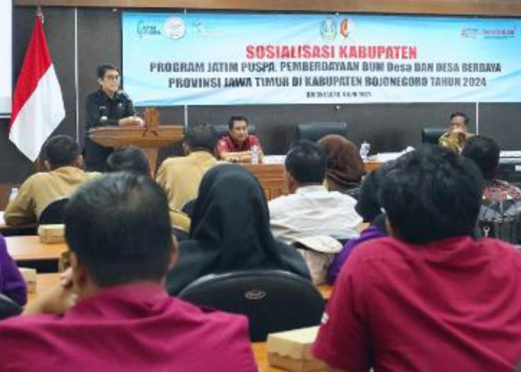 Kegiatan sosialisasi program  Jatim Puspa, Pemberdayaan BUM Desa, dan Desa Berdaya.