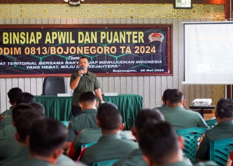 Kegiatan Pembinaan Kesiapan Aparat Kewilayahan dan Kemampuan Teritorial di Kodim Bojonegoro.