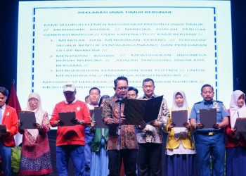 Peringatan hari anti narkotika internasional di gedung Cak Durasim, Surabaya.