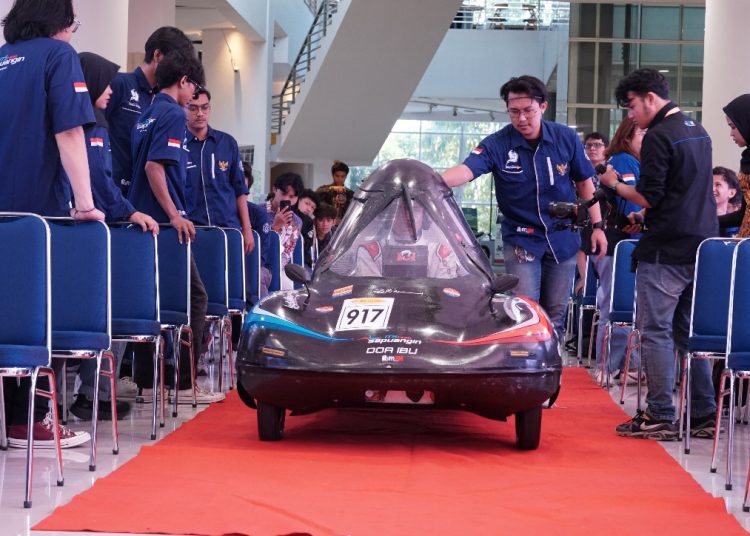 Peluncuran mobil Sapuangin XI Evo 3 yang akan berlaga di ajang Shell Eco Marathon (SEM) Asia Pacific and Middle East 2024.