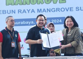 Foto penandatanganan kerjasama antara Pemerintah Kota Surabaya dengan Non Governmental Organizer (NGO) Wahana Visi Indonesia (WVI).