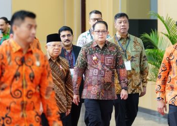 Pj Gubernur Jatim Adhy Karyono mendampingi kunjungan kerja Wakil Presiden RI Ma’ruf Amin pada kegiatan pembukaan Asian Pacific Aquaculture (APA) 24 di Grand City Convention & Exhibition Hall, Surabaya.