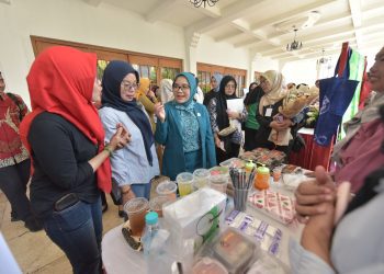 Kegiatan Gelar Produk Usaha Peningkatan Pendapatan Keluarga Akseptor Kecamatan Gubeng di Alun-Alun Balai Pemuda Surabaya.