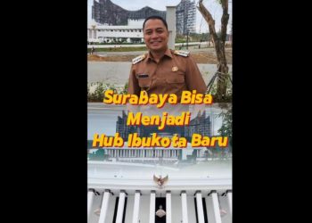 Wali Kota Surabaya Eri Cahyadi saat ngevlog di IKN.