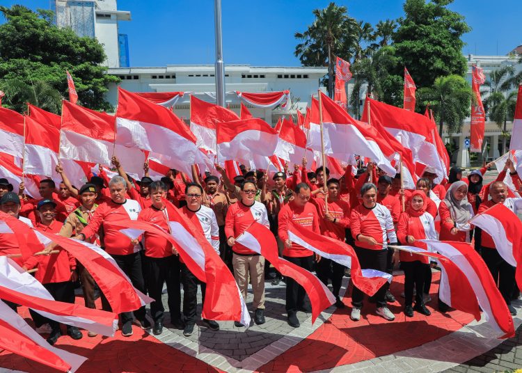 Tim Ekspedisi 79 pada pelepasan ke Gunung Arjuno untuk mengibarkan bendera merah putih di puncak gunung tersebut pada peringatan HUT Kemerdekaan RI 17 Agustus 2024 mendatang.