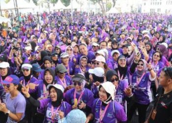Kegiatan Perwosi Fun Run Surabaya 2024 di Kota Lama zona Eropa, Jalan Rajawali, Surabaya.