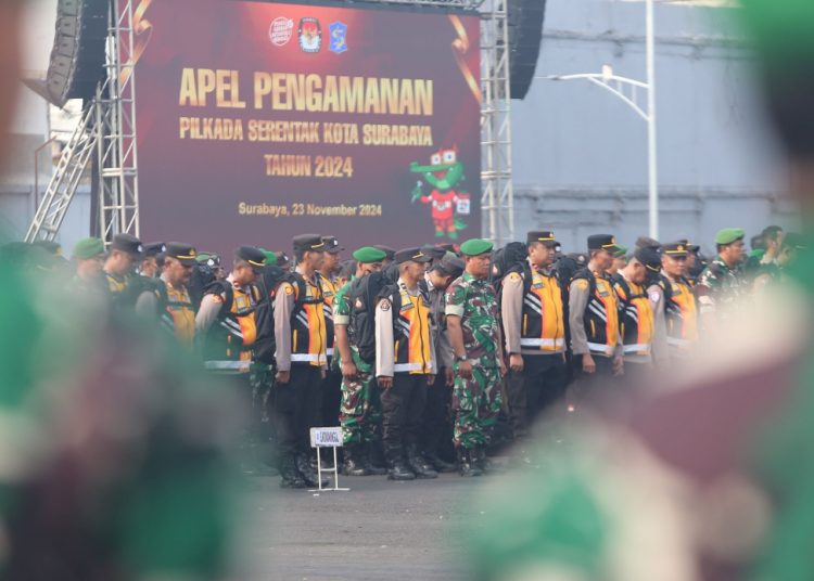 Apel Pengamanan Pilkada Serentak di Surabaya Expo Center,.Jalan Kusuma, Bangsa, Surabaya.