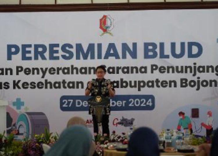 Pj Bupati Bojonegoro Adriyanto saat peresmian 35 Puskesmas se-Kabupaten Bojonegoro dan RSUD Kepohbaru menjadi Badan Layanan Umum Daerah.