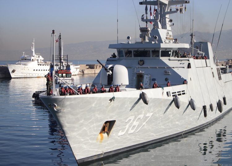 KRI Sultan Iskandar Muda-367 saat tiba di Dermaga No. 4, Beirut, Lebanon.
