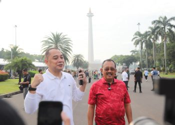 Wali Kota Eri Cahyadi dan Wakil Wali Kota Armuji jelang pelantikan kepala daerah dan wakil kepala daerah di Jakarta.