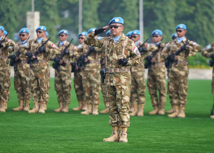 Upacara dalam penyambutan KRI Diponegoro-365 unsur Satkor Koarmada II setelah melaksanakan Satgas MTF TNI Konga XXVIII-O/UNIFIL.