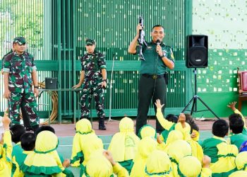 Kunjungan edukasi siswa PAUD ABA Percontohan ke Kodim 0813 Bojonegoro.