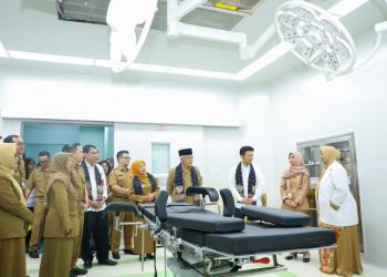 Wakil Gubernur Jatim Emil Elestianto Dardak meninjau fasilitas RSUD Ngantang di sela peresmian rumah sakit di Kabupaten Malang itu.