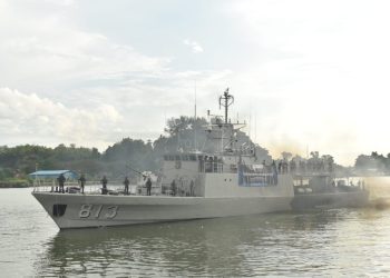 KRI Tongkol-813 diberangkatkan untuk melaksanakan misi Ekspedisi Rupiah Berdaulat 2025.