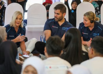 Delegasi Qantas (AUSNATCOM) dan UNICEF Australia di Balai Pemuda.