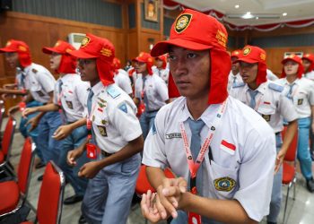 Para peserta paskibraka yang akan menjadi Pemusatan Pendidikan dan Pelatihan.