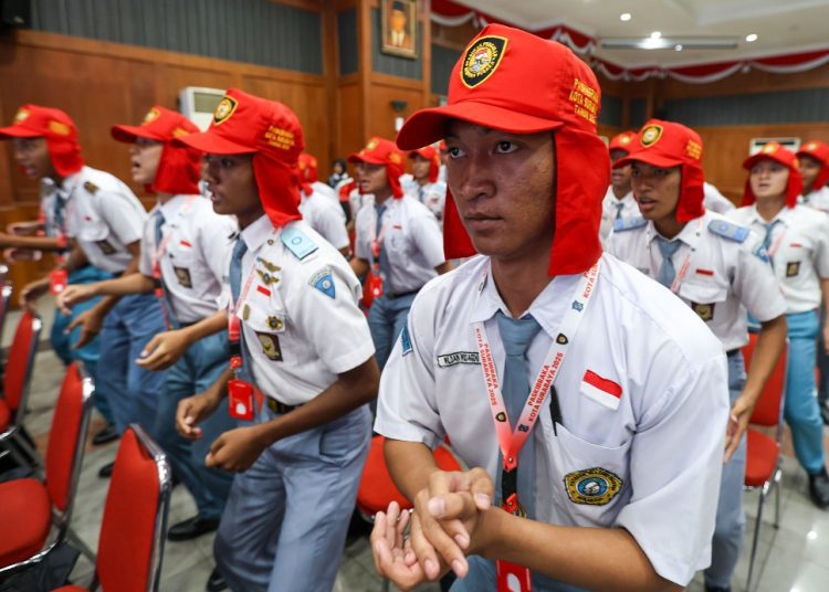 Para peserta paskibraka yang akan menjadi Pemusatan Pendidikan dan Pelatihan.