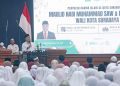 Wali Kota Surabaya Eri Cahyadi pada peringatan Maulid Nabi Muhammad SAW, di Graha Sawunggaling.