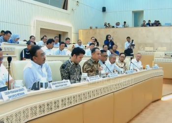 Wali Kota Surabaya Eri Cahyadi saat mengikuti Rapat Dengar Pendapat Umum (RDPU) di ruang sidang Komisi II DPR RI.