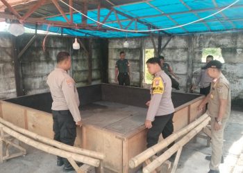 Pengecekan lokasi laporan masyarakat terkait dugaan adanya aktivitas perjudian sabung ayam.