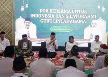 Silahturahmi dan Doa Bersama Lintas Agama untuk seluruh guru di Kota Pahlawan bertempat di kantor Dinas Pendidikan, Jagir Wonokromo.