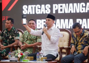 Silaturahmi Satgas Penanganan Premanisme bersama para pengusaha di lantai 2 Balai Kota.