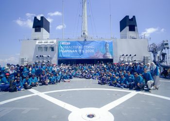 Character Building Pimpinan ITS 2026 yang berlangsung di Komando Armada (Koarmada) II