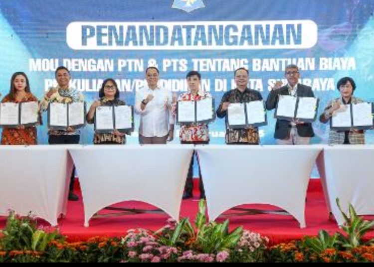 Penandatanganan Nota Kesepahaman (MoU) dengan 8 Perguruan Tinggi Negeri (PTN) dan 24 Perguruan Tinggi Swasta (PTS) di Surabaya.
