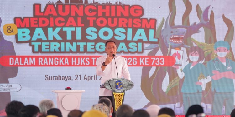Wali Kota Surabaya Eri Cahyadi saat meluncurkan program Medical Tourism dan Bakti Sosial Terintegrasi.
